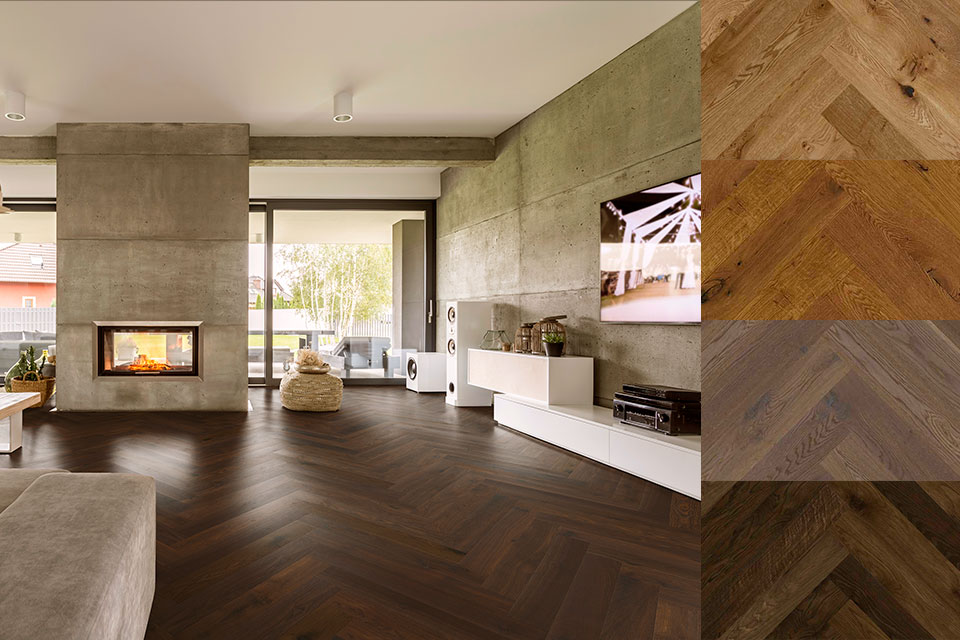 Woodline Parquetry Übersicht Herringbone XL Collection