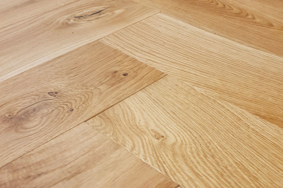 Woodline Parquetry Fischgrät-Parkett Eiche Innsbruck Nahaufnahe